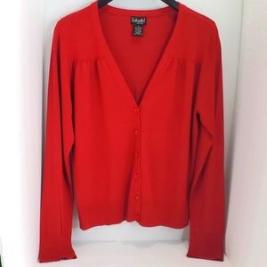 Rafaella Petites Women Cardigan, Size Medium, Color Burgundy